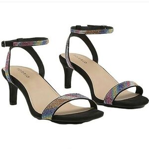 NWOB Torrid Rainbow Rhinestone Kitten Heel  Size 9.5 WW